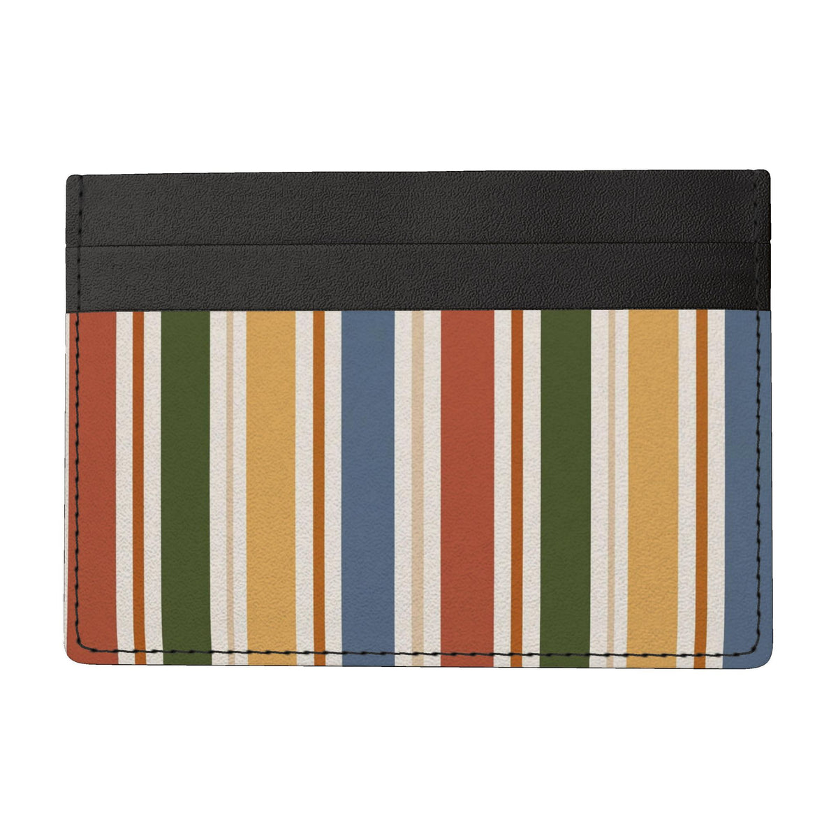 The Muted Rust Striped Leather Card Holder