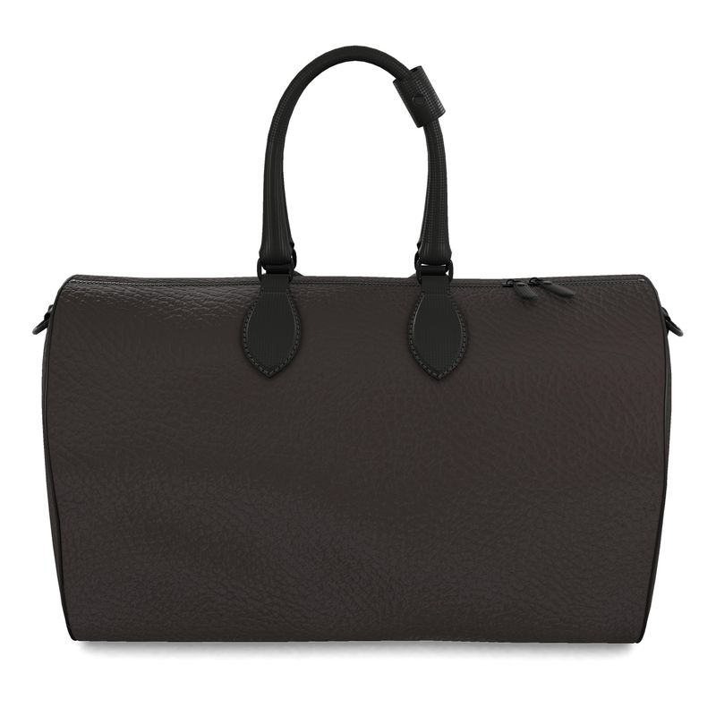 Carbonised Umber Leather Duffle Bag