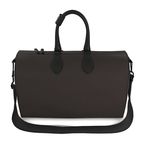 Carbonised Umber Leather Duffle Bag