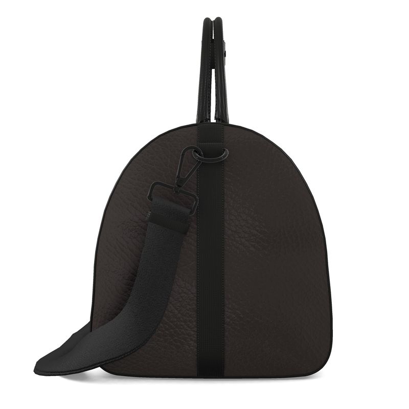 Carbonised Umber Leather Duffle Bag