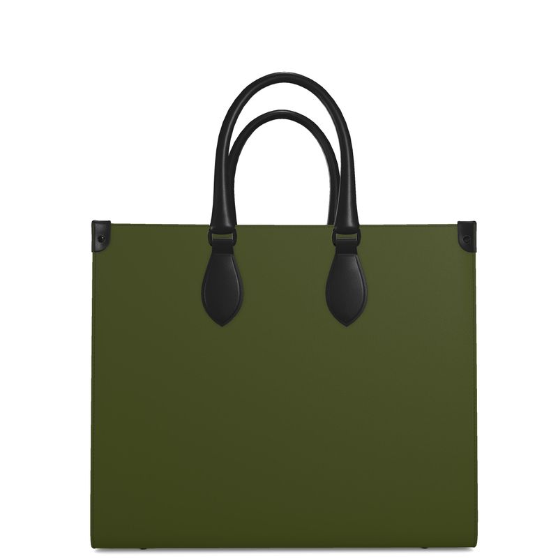 NATO Olive Leather Shopper Bag