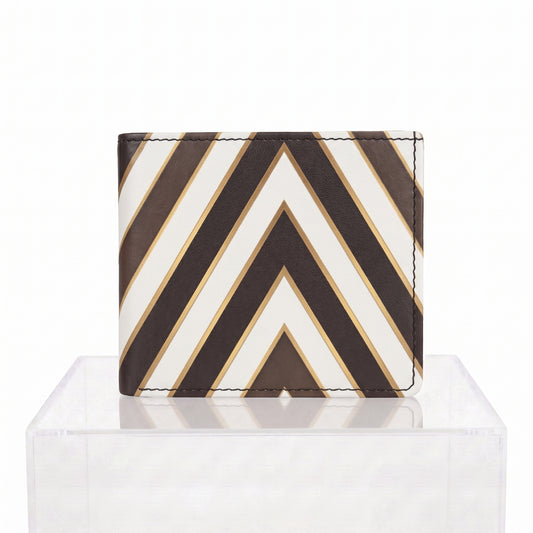 Geometric Chevron Leather Bifold Wallet | Handmade London Luxury
