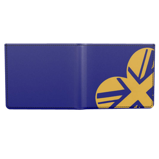 Blue & Mustard Union Jack Heart Leather Wallet