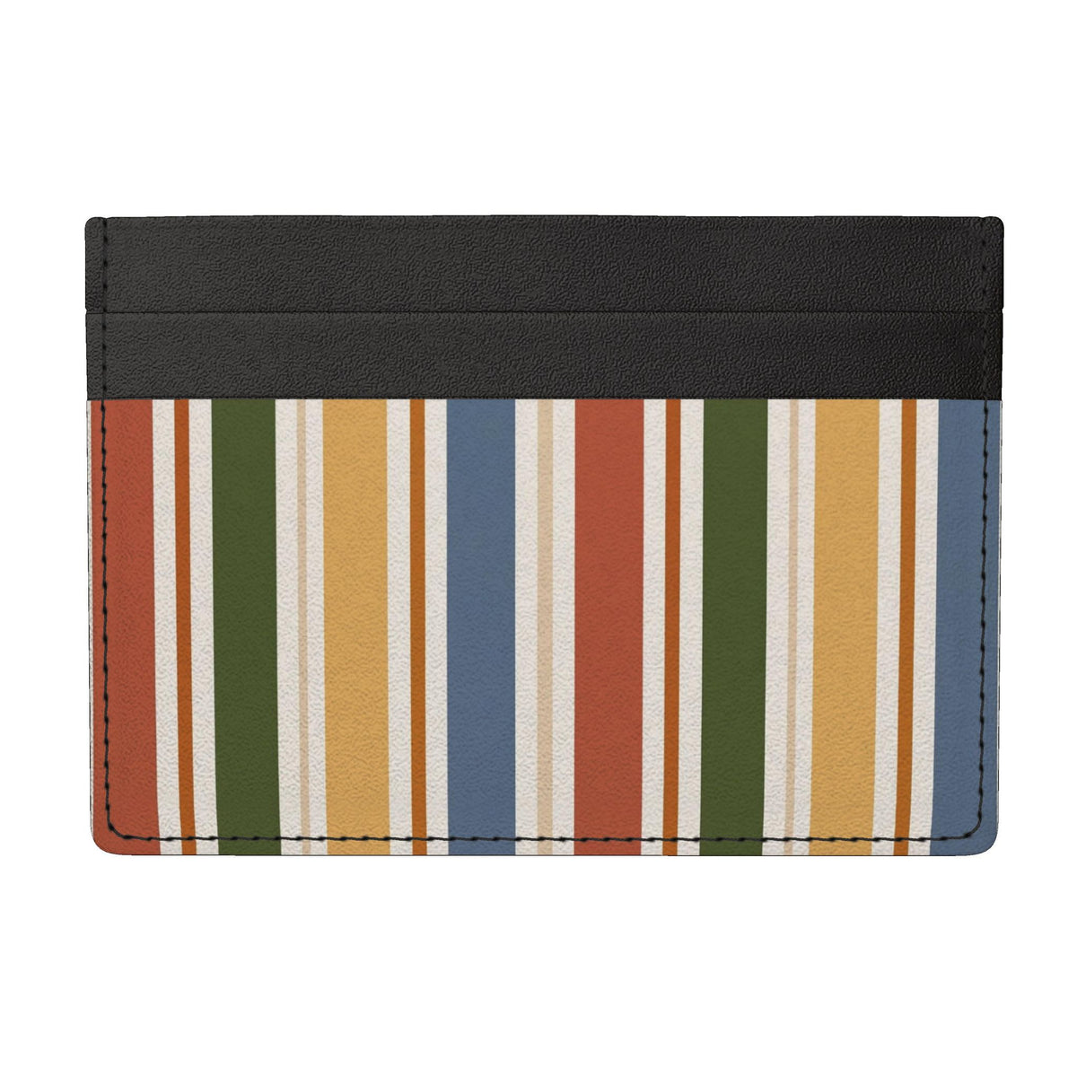 The Muted Rust Striped Leather Card Holder
