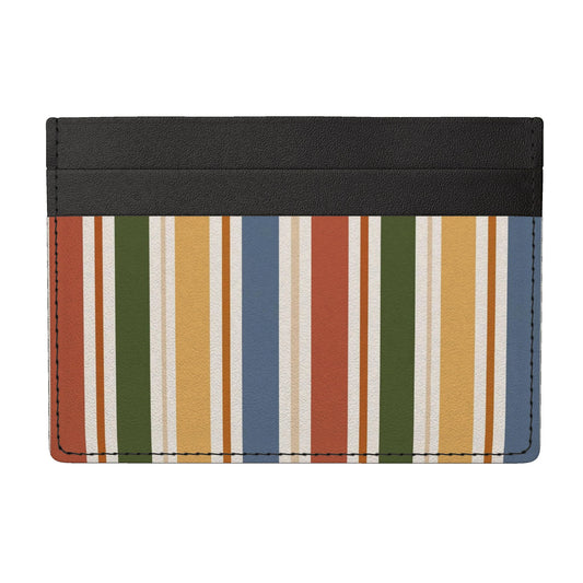 The Muted Rust Striped Leather Card Holder