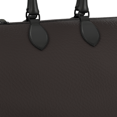 Carbonised Umber Leather Duffle Bag