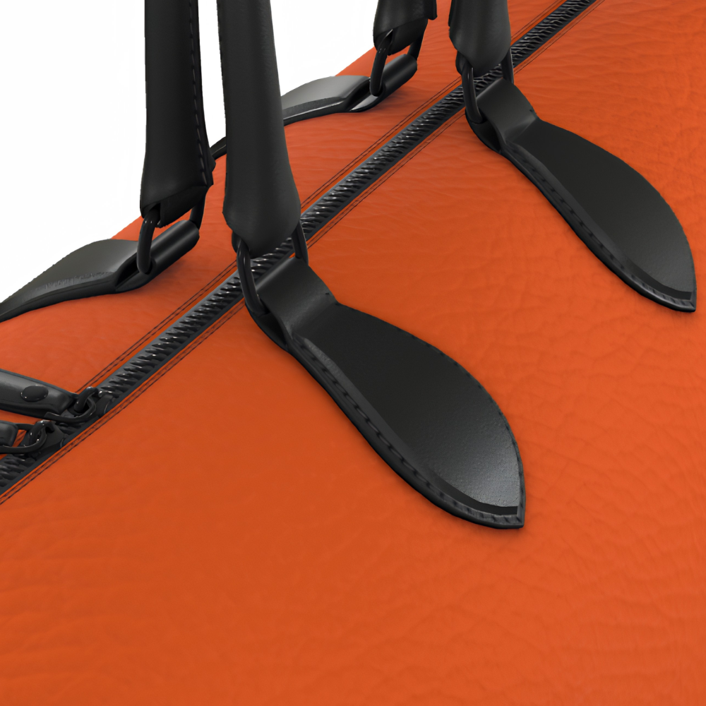 Kinetic Hazard Amber Leather Duffle Bag