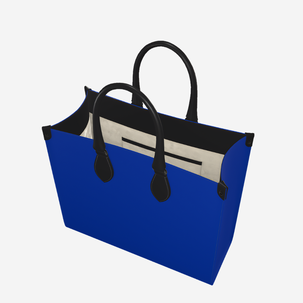 Maritime Ordnance Cobalt Leather Shopper