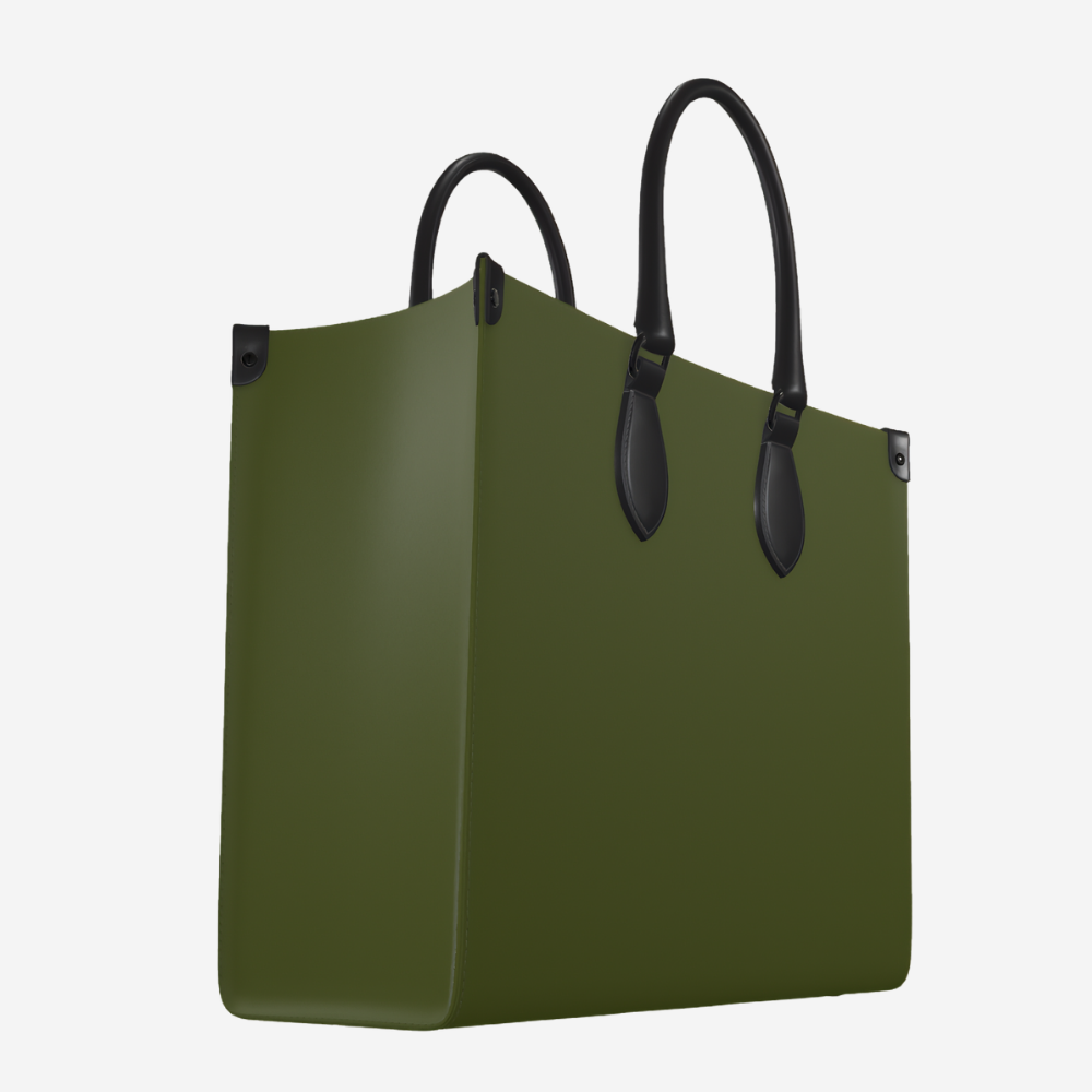 NATO Olive Leather Shopper Bag