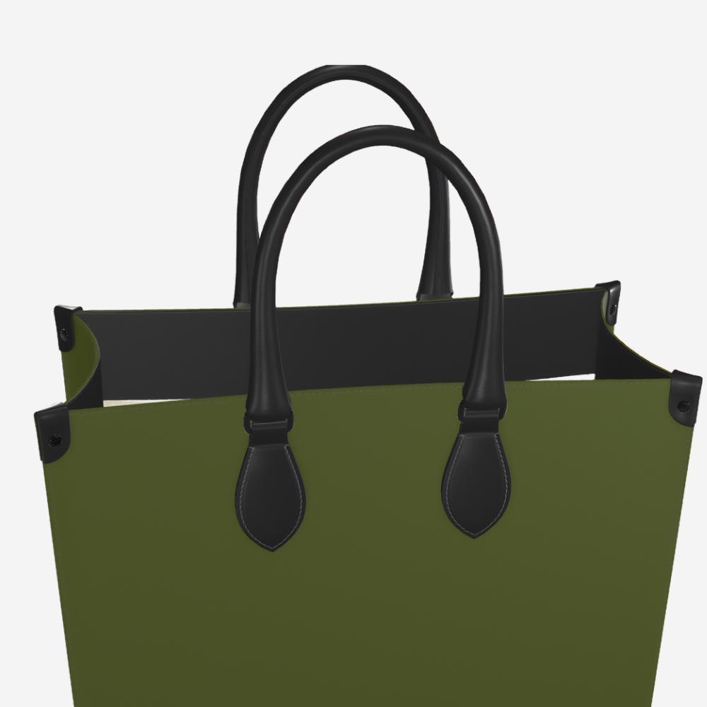 NATO Olive Leather Shopper Bag