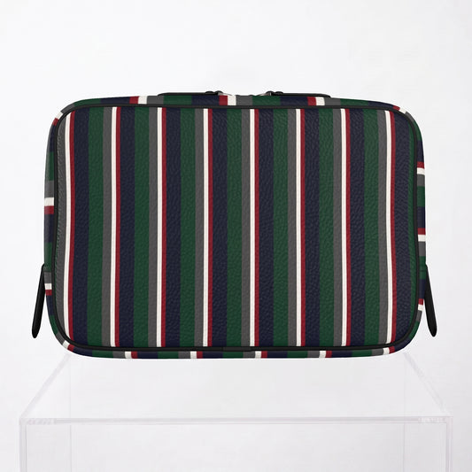 The Club Stripe Nappa Leather Wash Bag