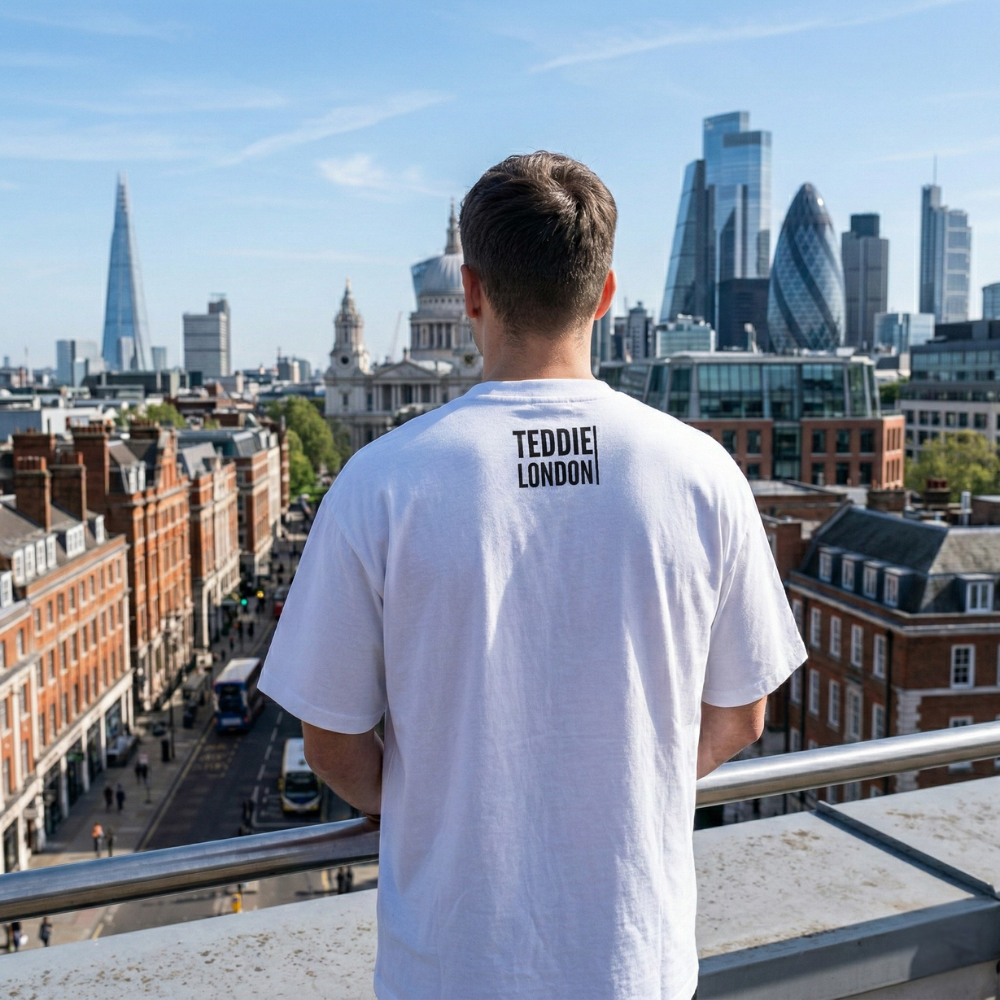 The Monument organic oversized high neck t-shirt