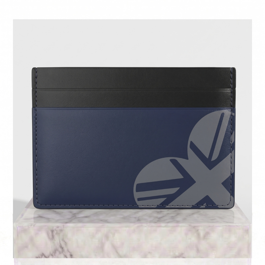 The Navy Heritage Leather Card Holder | Smooth Nappa | Teddie London